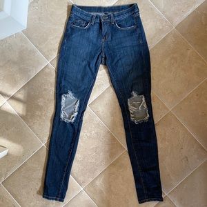 Carmar Denim mid rise skinny jeans with knee holes